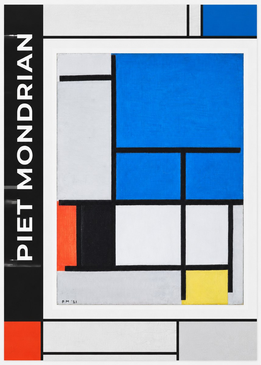 Piet Mondrian Composition with Red, Black, Blue, and Yellow No1 - Plakat