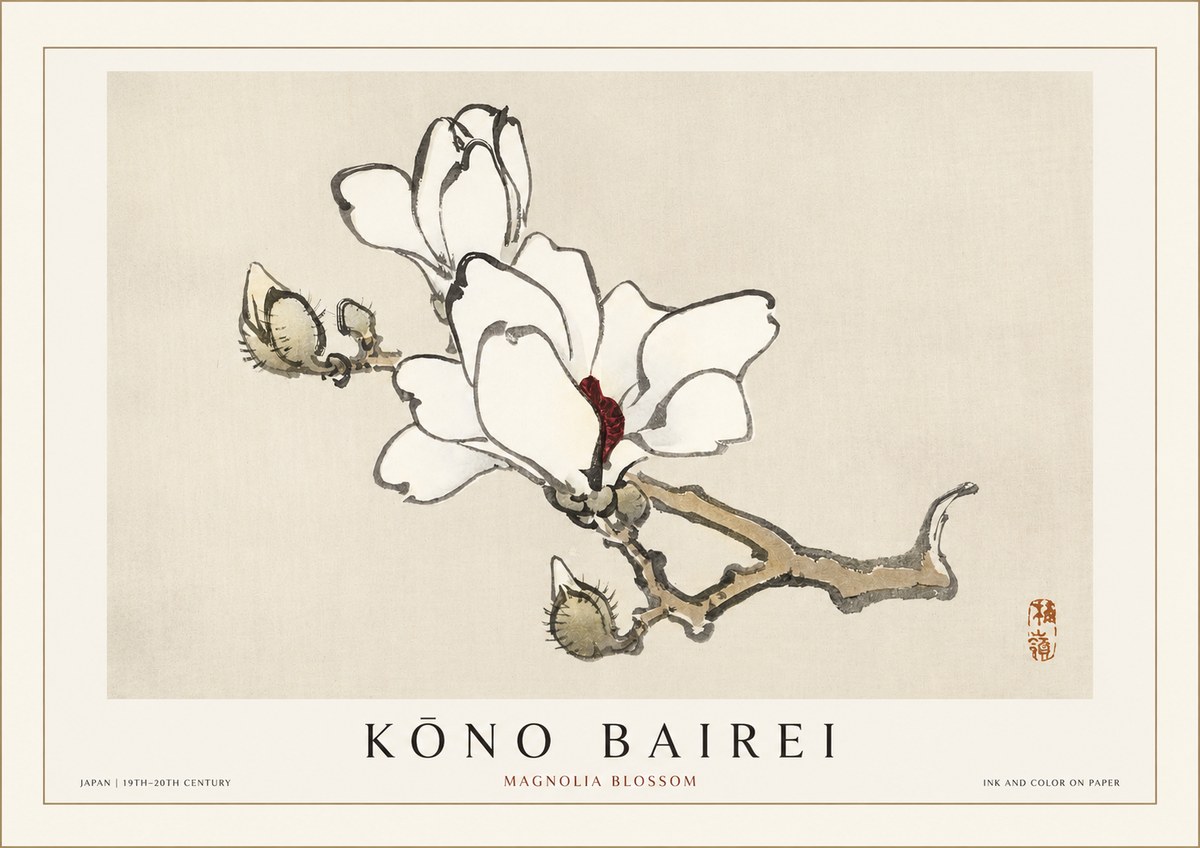 Kōno Bairei Magnolia Blossom No1 - Plakat