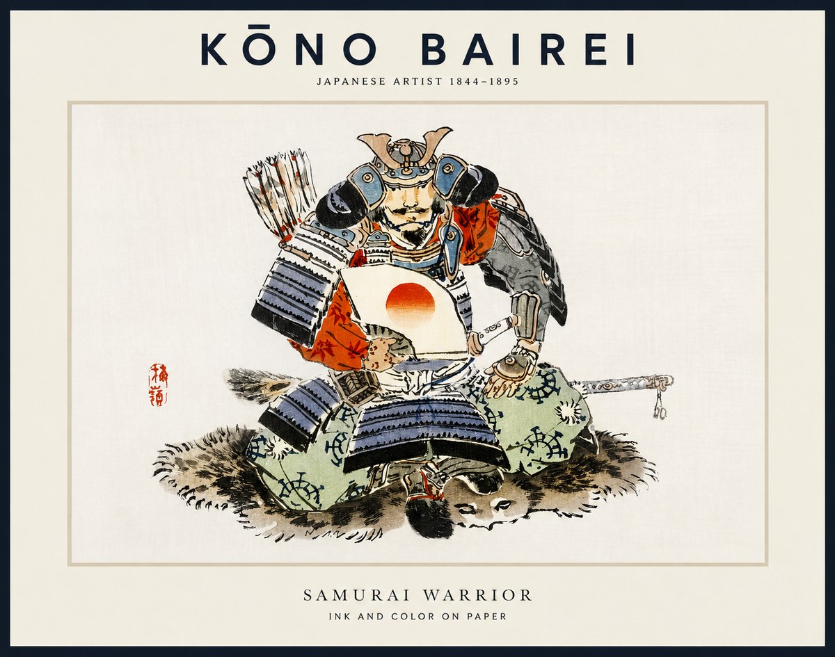 Kōno Bairei Samurai Warrior No1 - Plakat