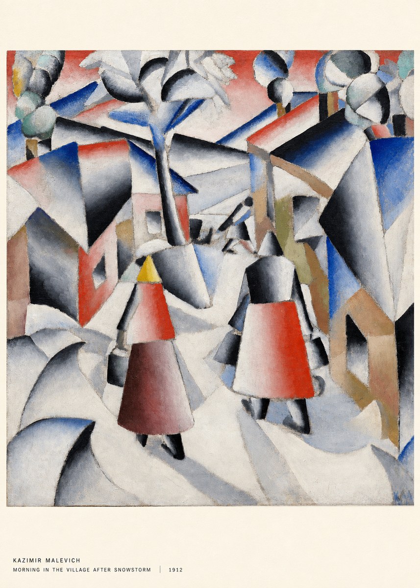 Kazimir Malevich Morning in the Village After Snowstorm No5 - Plakat
