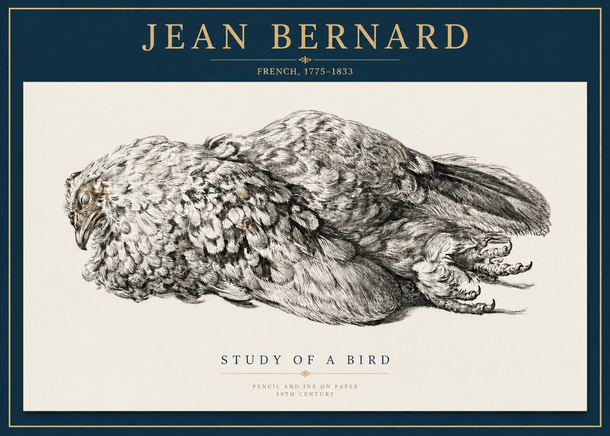 Jean Bernard Study of a Bird I No5 - Plakat