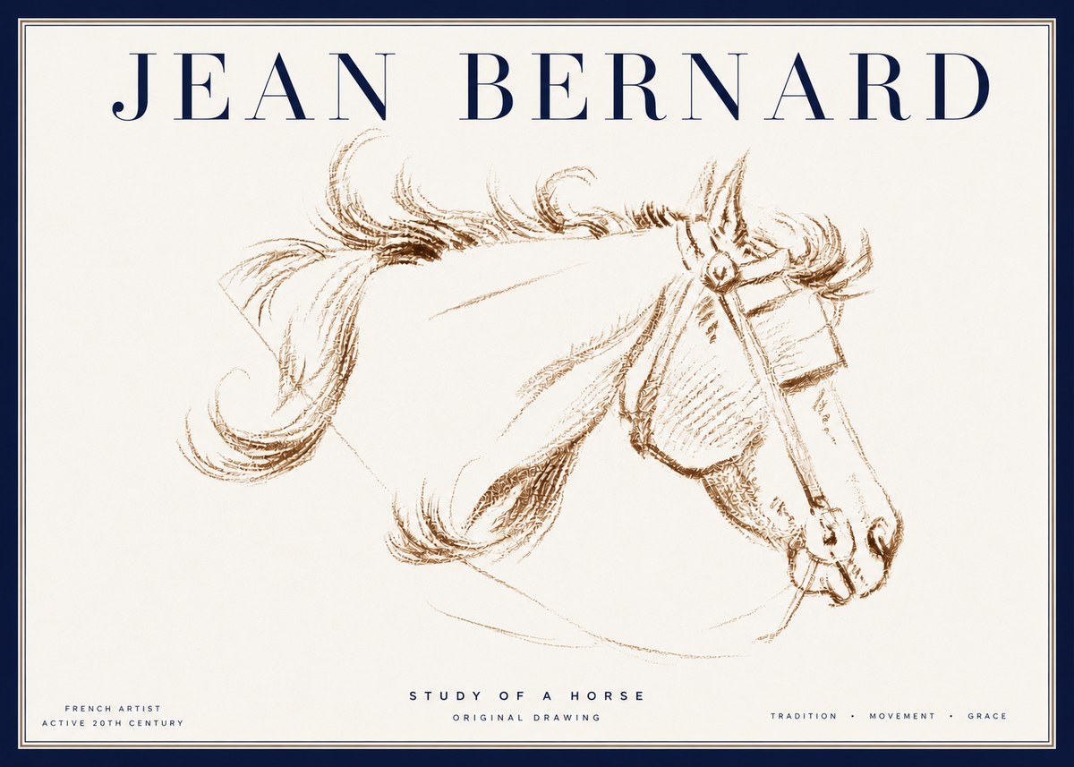 Jean Bernard Study of a Horse I No4 - Plakat