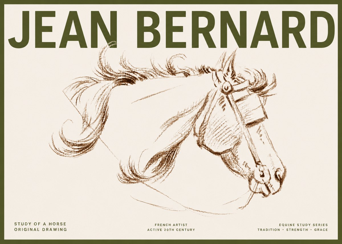 Jean Bernard Study of a Horse I No5 - Plakat