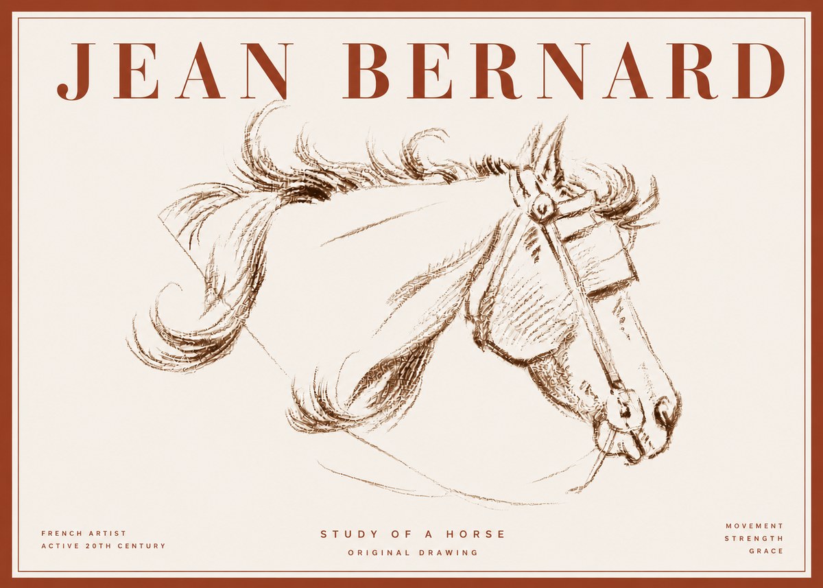 Jean Bernard Study of a Horse I No6 - Plakat