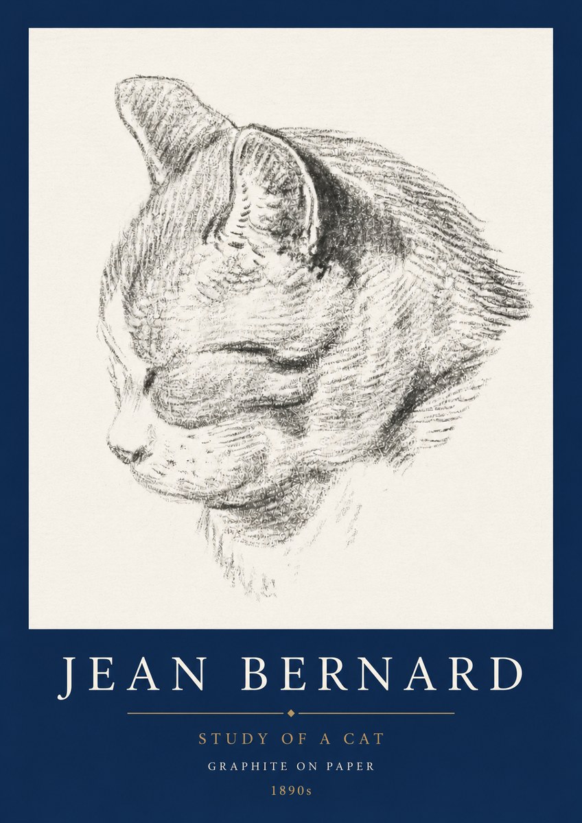 Jean Bernard Cat Study I No5 - Plakat