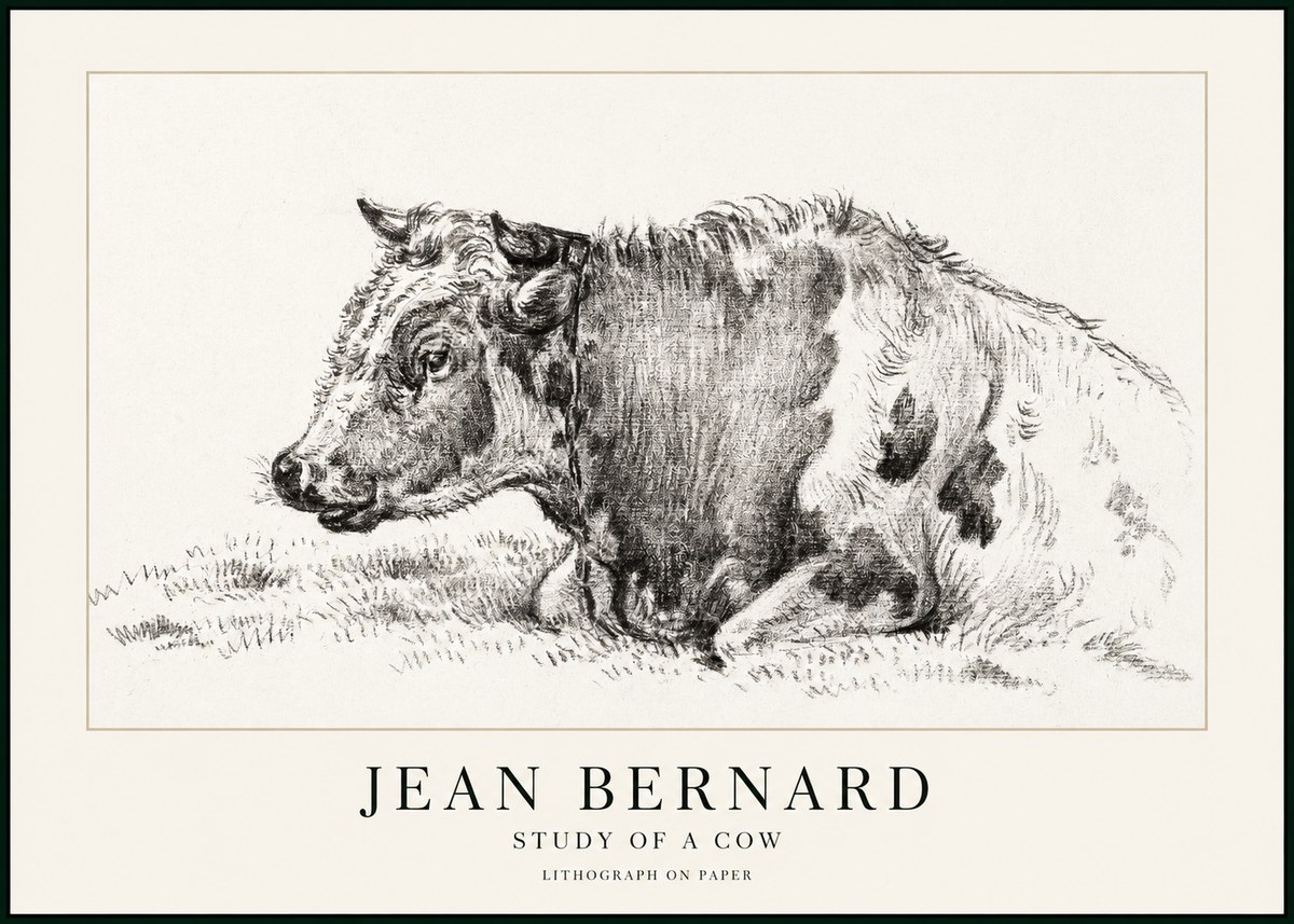 Jean Bernard Resting Cow I No3 - Plakat