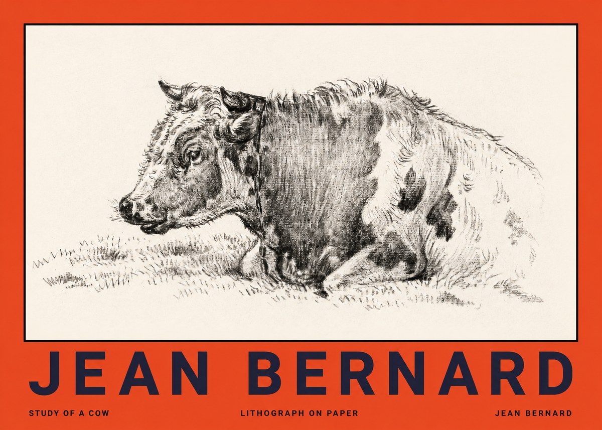 Jean Bernard Resting Cow I No4 - Plakat