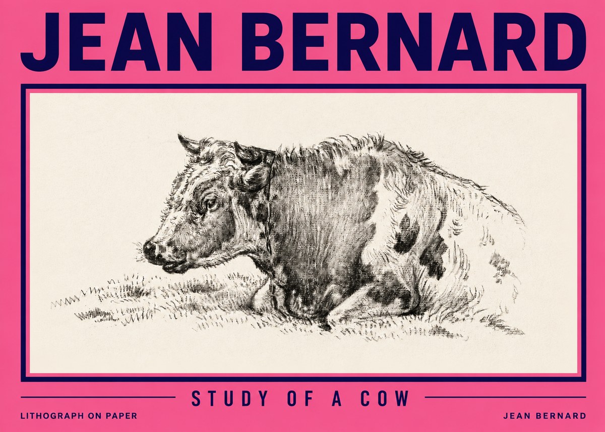 Jean Bernard Resting Cow I No6 - Plakat