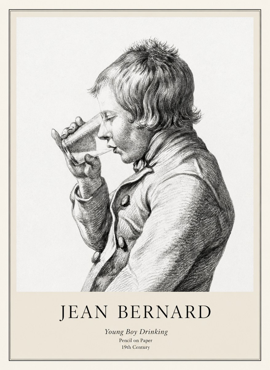 Jean Bernard Young Boy Drinking No1 - Plakat