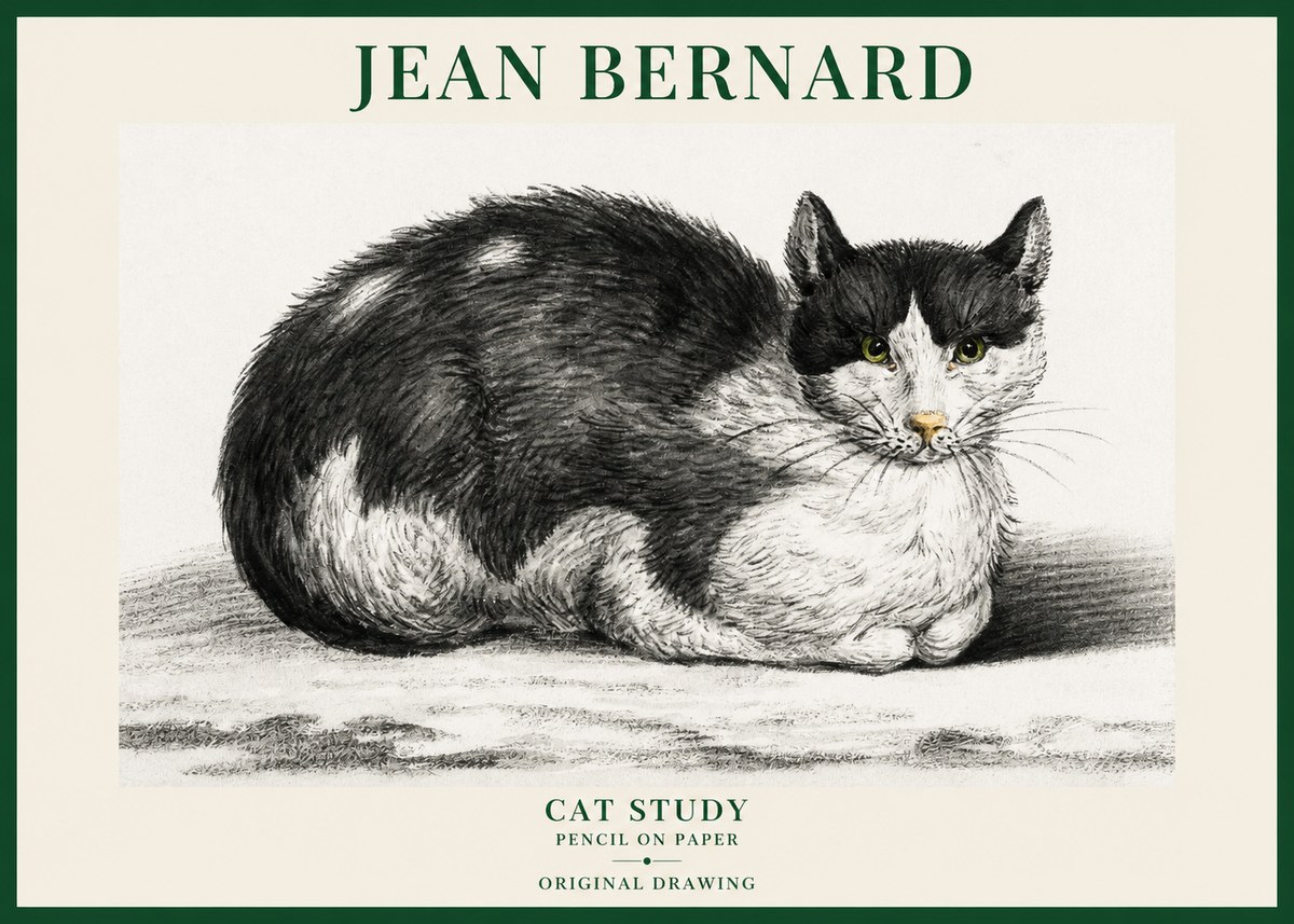 Jean Bernard Cat Study II No6 - Plakat