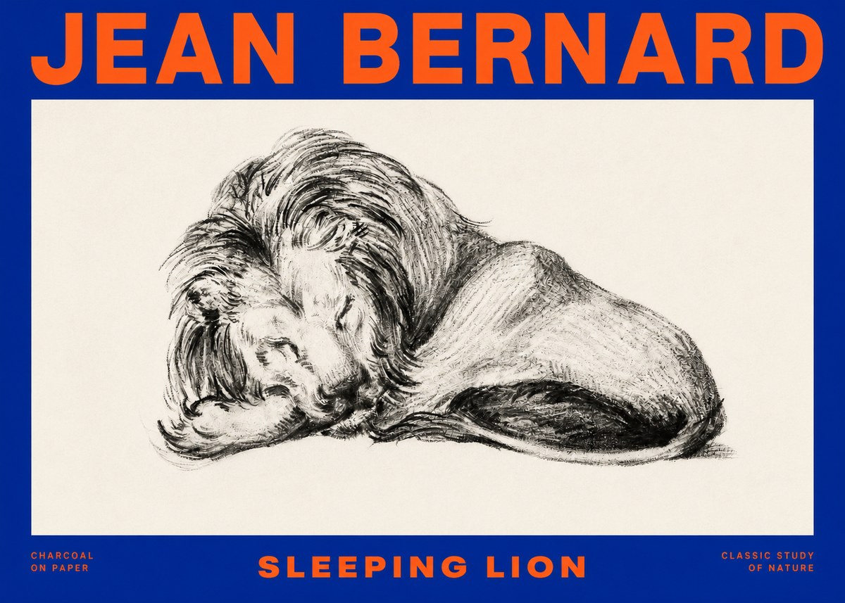 Jean Bernard Sleeping Lion No4 - Plakat