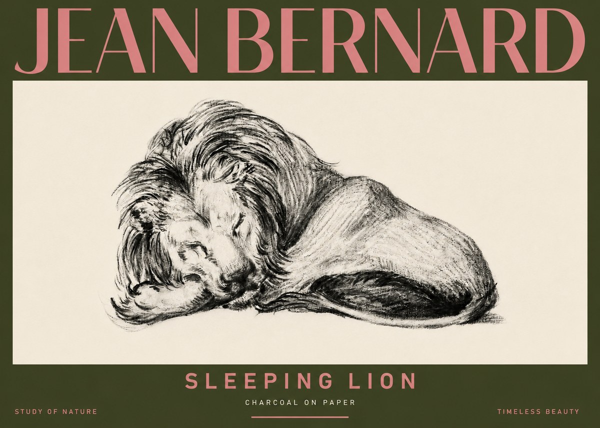 Jean Bernard Sleeping Lion No5 - Plakat