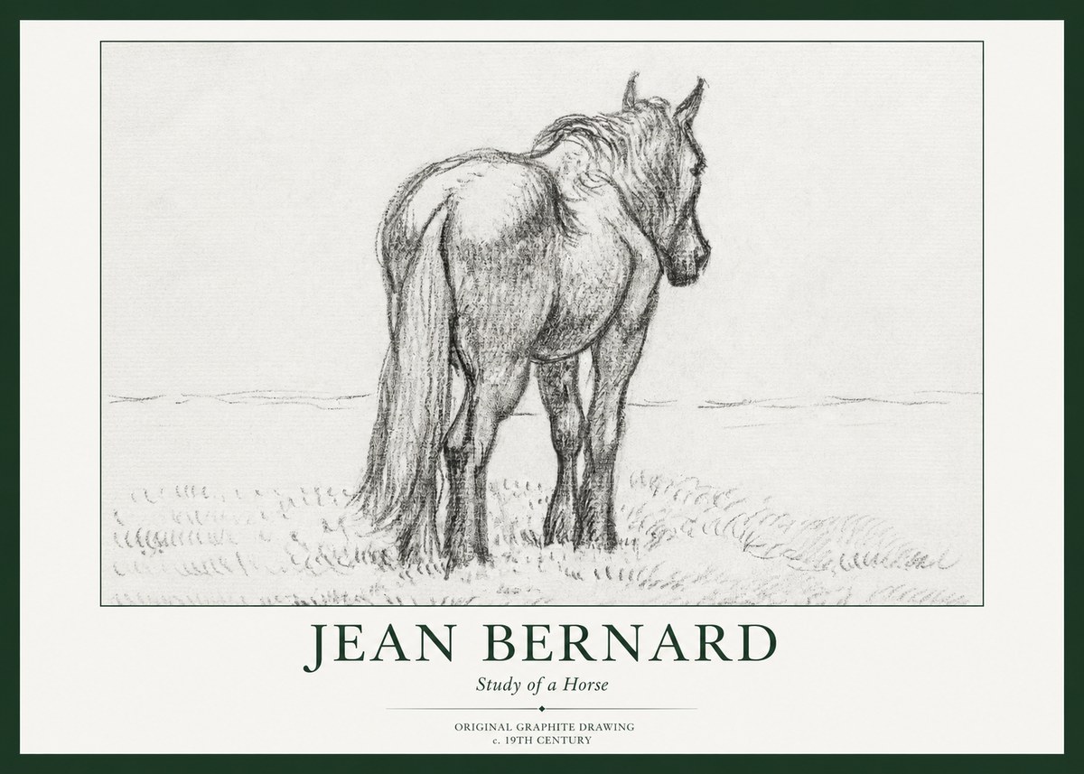 Jean Bernard Study of a Horse II No1 - Plakat