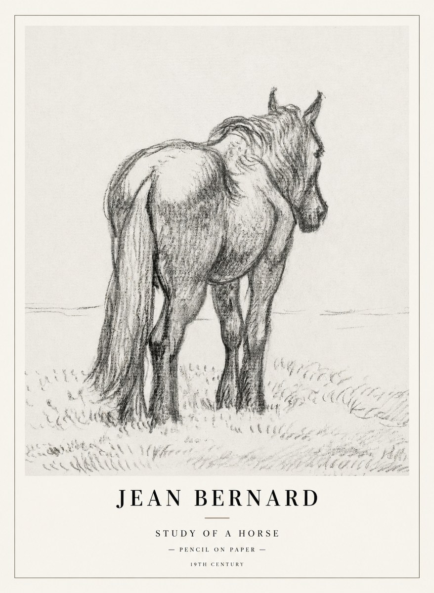 Jean Bernard Study of a Horse II No2 - Plakat