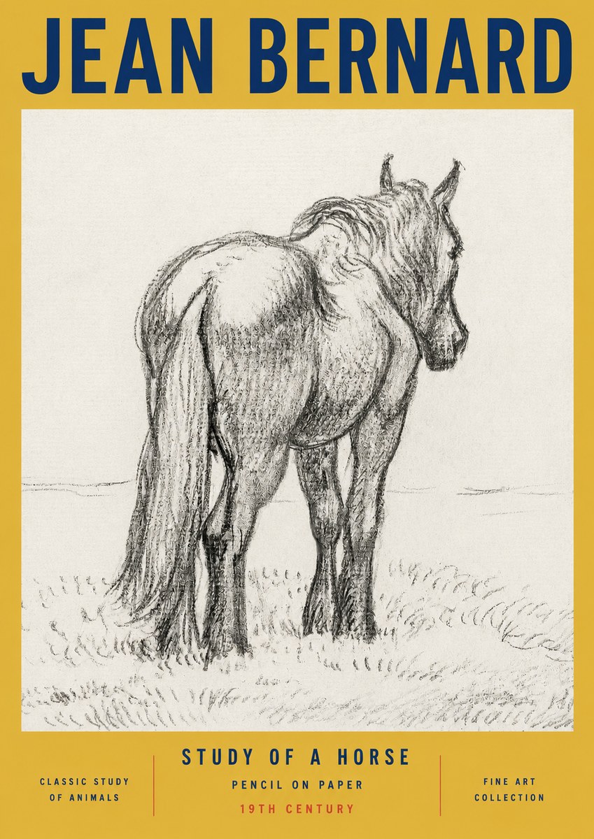Jean Bernard Study of a Horse II No3 - Plakat