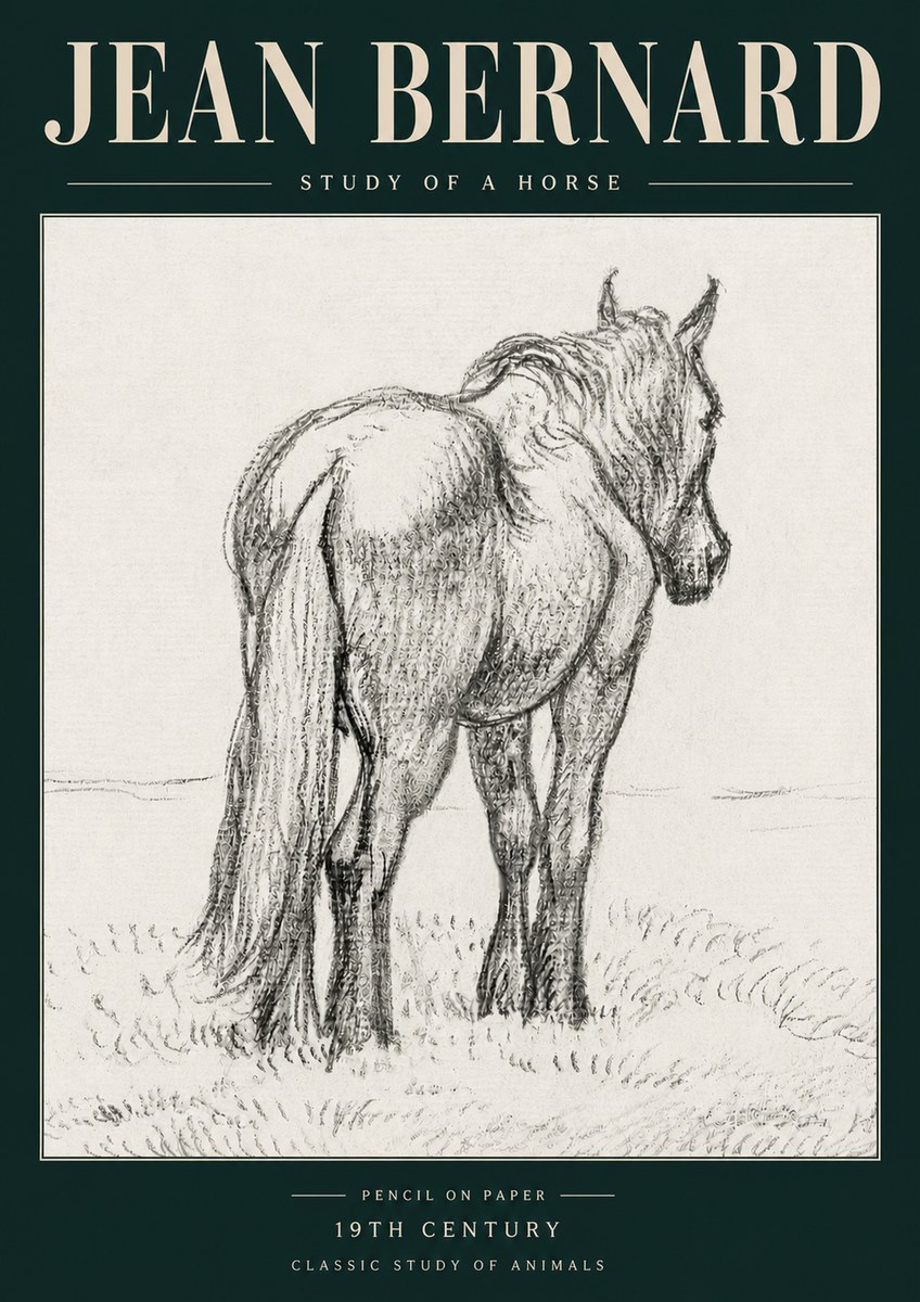 Jean Bernard Study of a Horse II No5 - Plakat