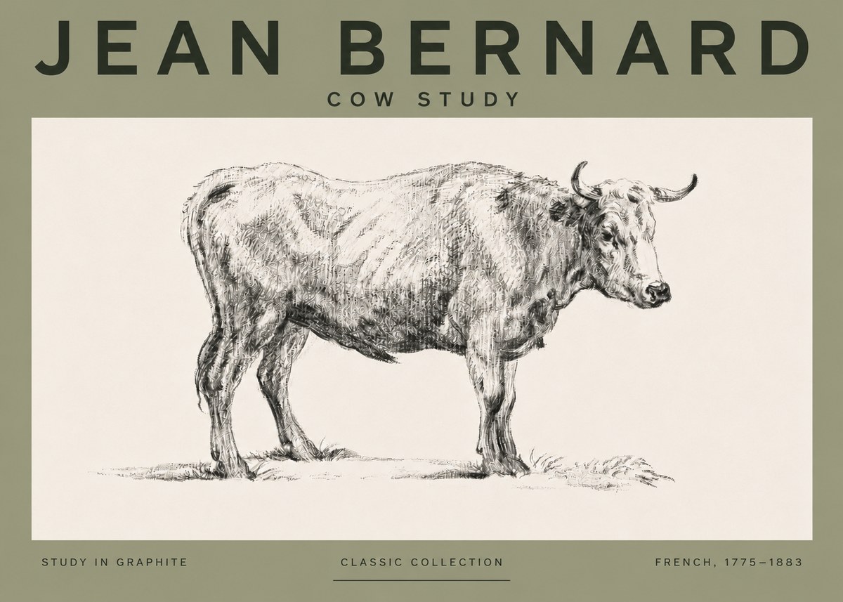 Jean Bernard Cow Study No4 - Plakat