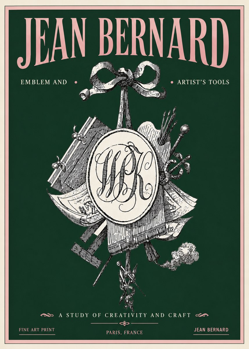 Jean Bernard Still Life with Monogram No5 - Plakat