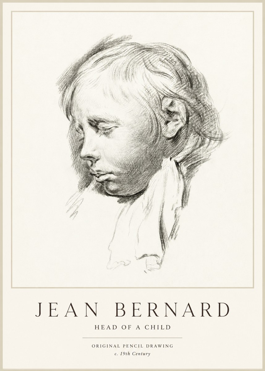 Jean Bernard Head of a Child No1 - Plakat