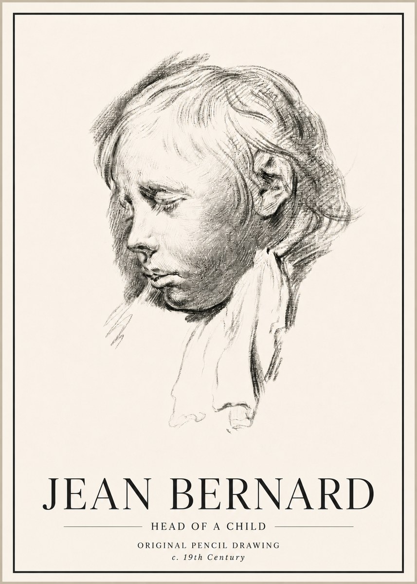 Jean Bernard Head of a Child No5 - Plakat