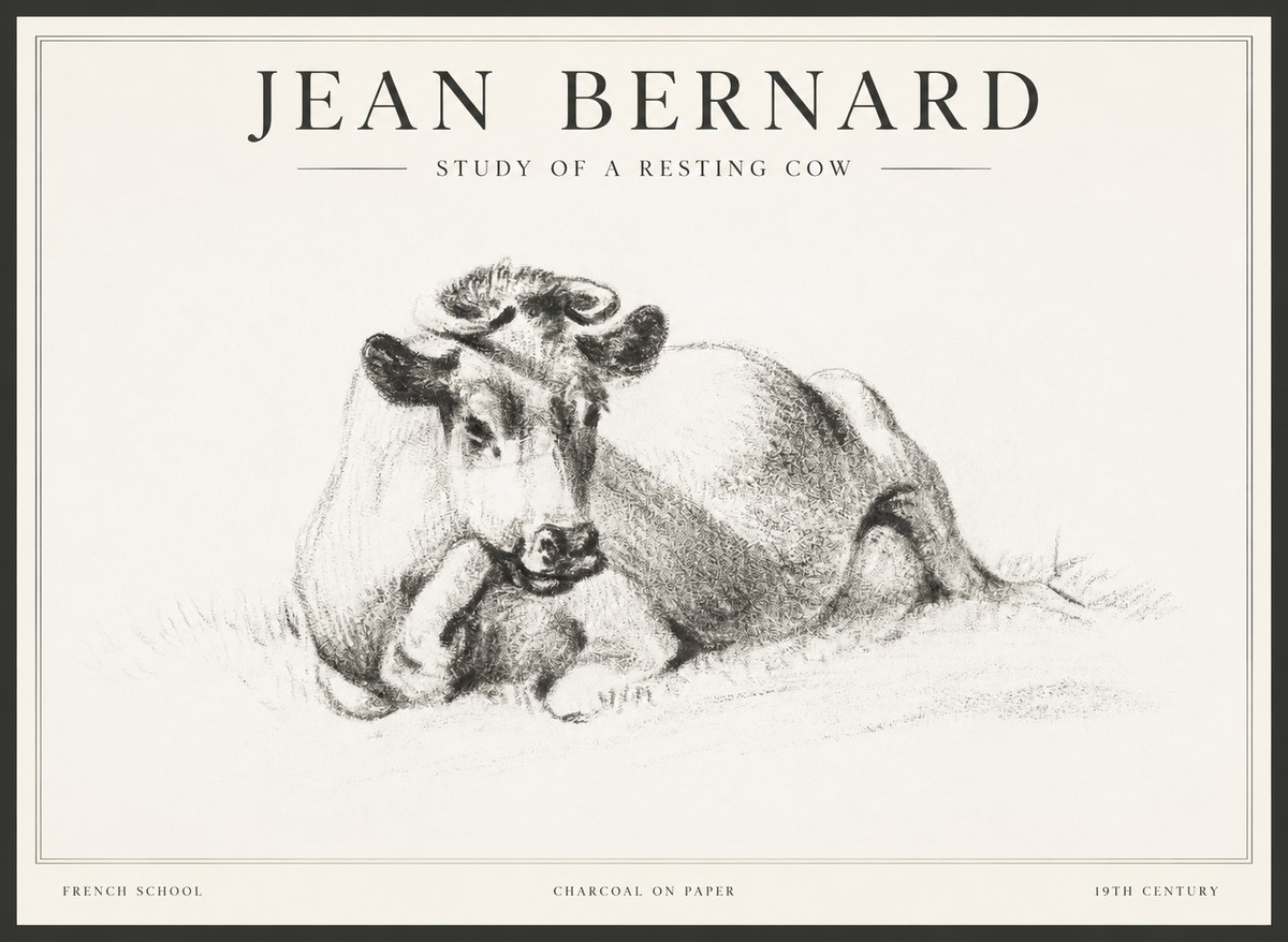 Jean Bernard Reclining Cow I No5 - Plakat