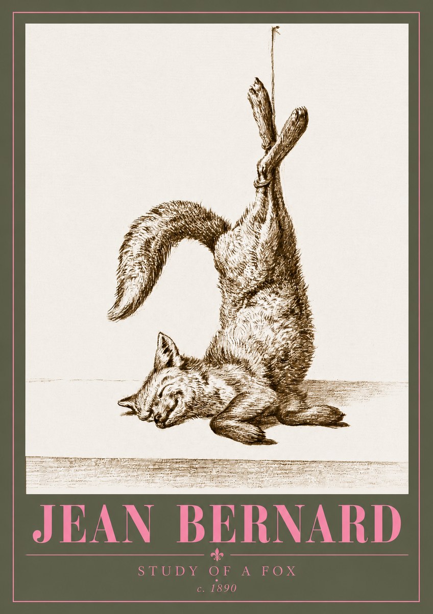 Jean Bernard Study of a Fox No5 - Plakat