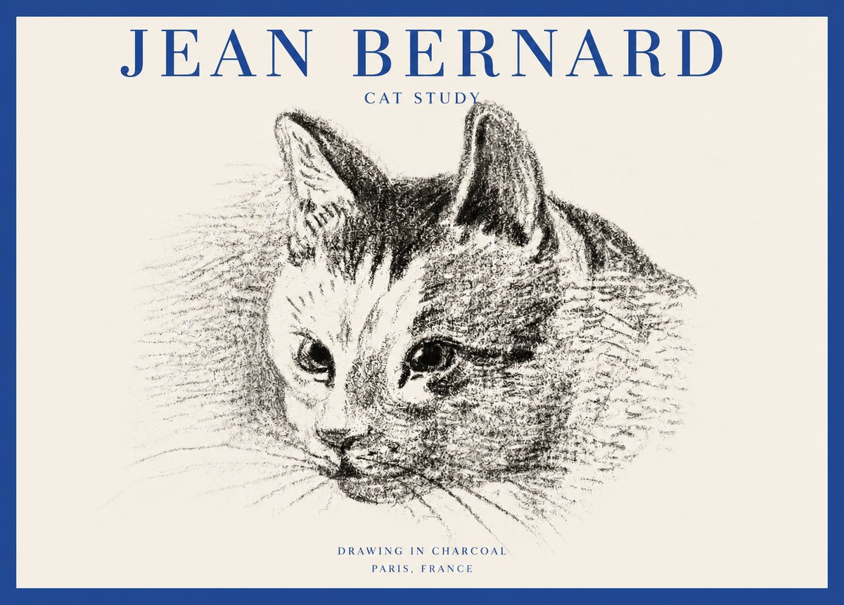 Jean Bernard Cat Study III No2 - Plakat