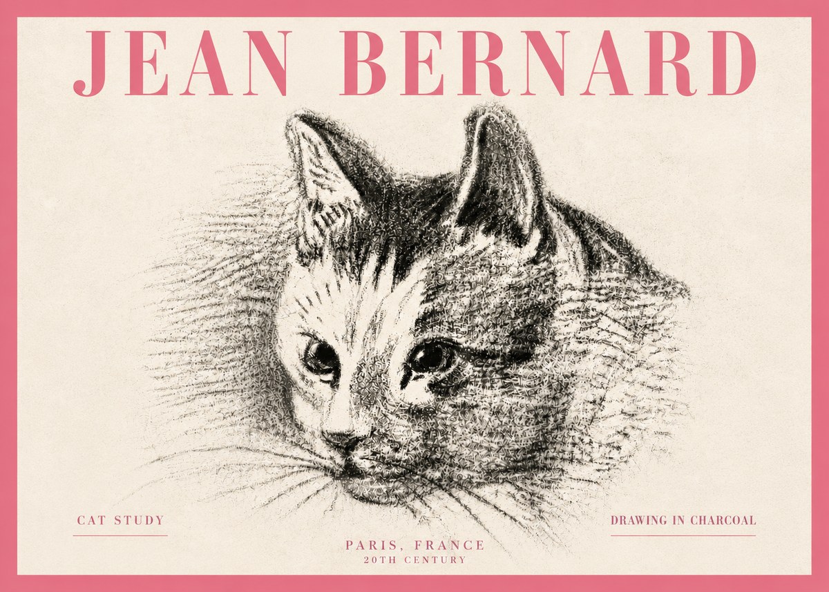 Jean Bernard Cat Study III No5 - Plakat