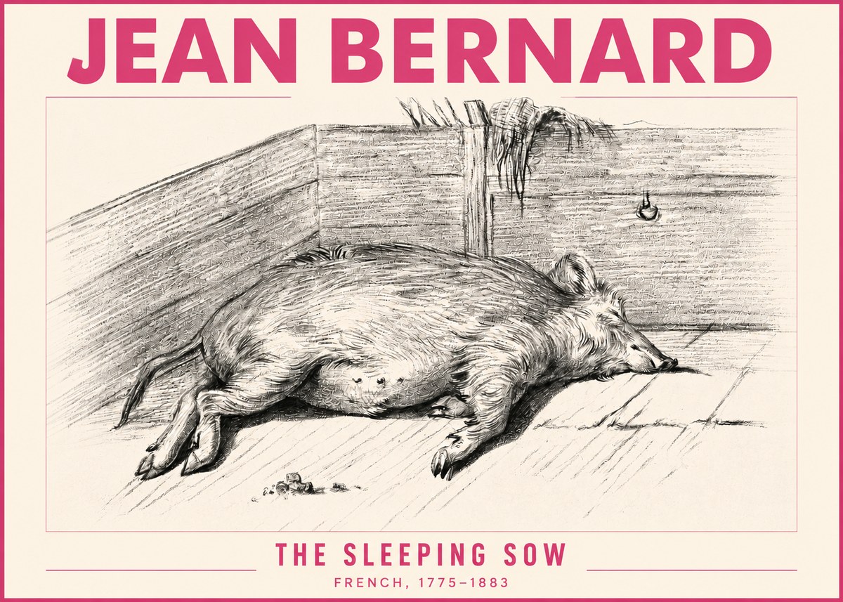 Jean Bernard The Sleeping Sow No3 - Plakat