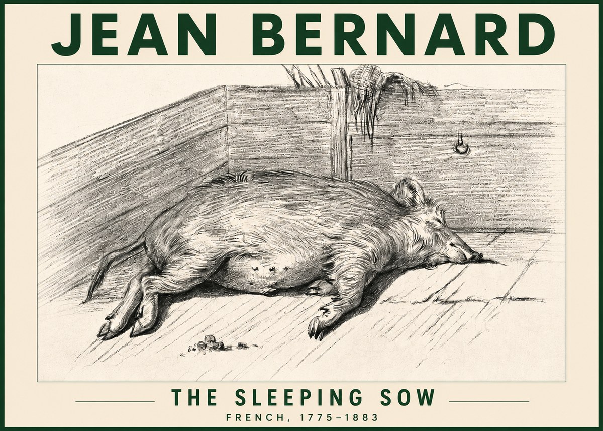 Jean Bernard The Sleeping Sow No4 - Plakat