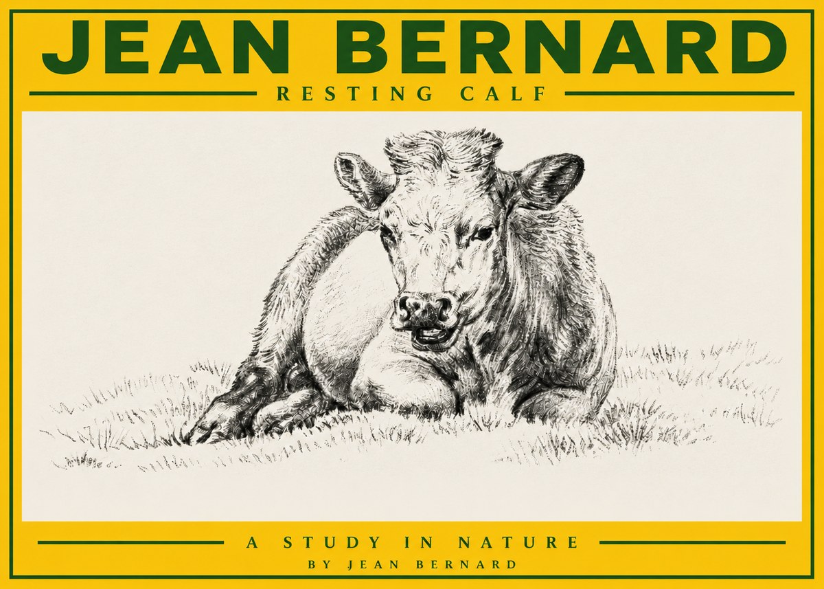 Jean Bernard Resting Calf I No3 - Plakat