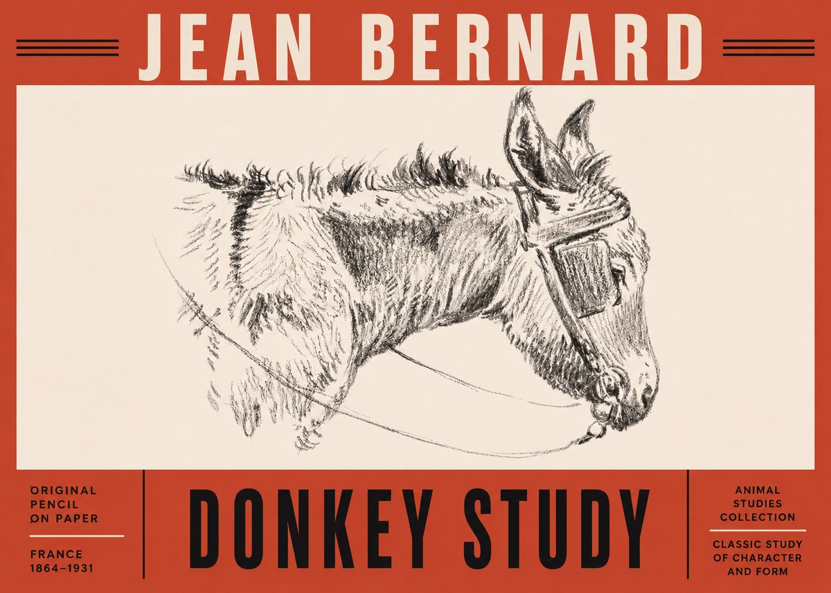 Jean Bernard Donkey Study II No5 - Plakat