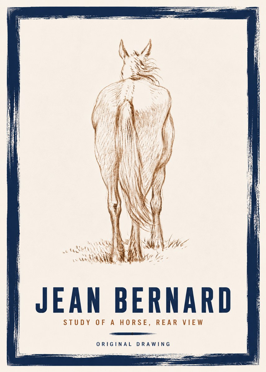 Jean Bernard Study of a Horse, Rear View No6 - Plakat