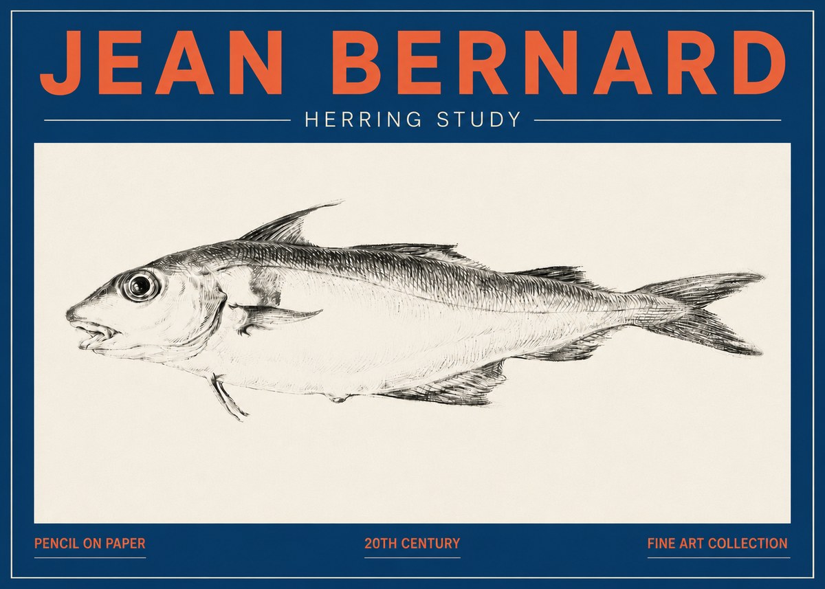 Jean Bernard Herring Study No6 - Plakat