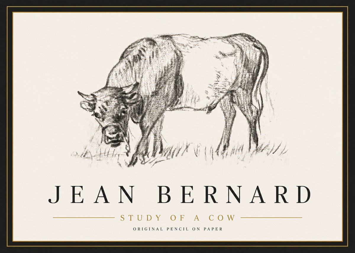Jean Bernard Study of a Cow II No5 - Plakat