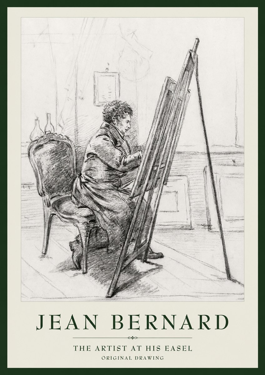 Jean Bernard The Artist at His Easel No1 - Plakat