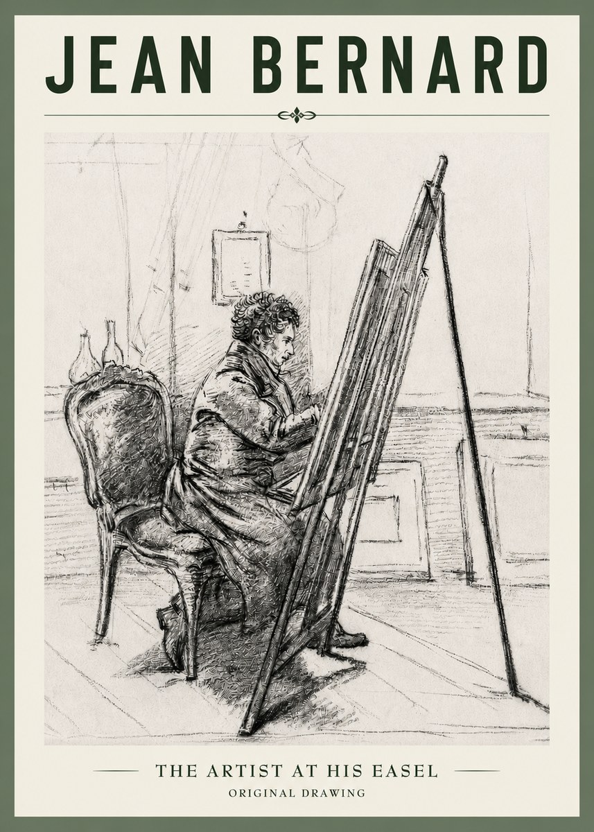 Jean Bernard The Artist at His Easel No4 - Plakat
