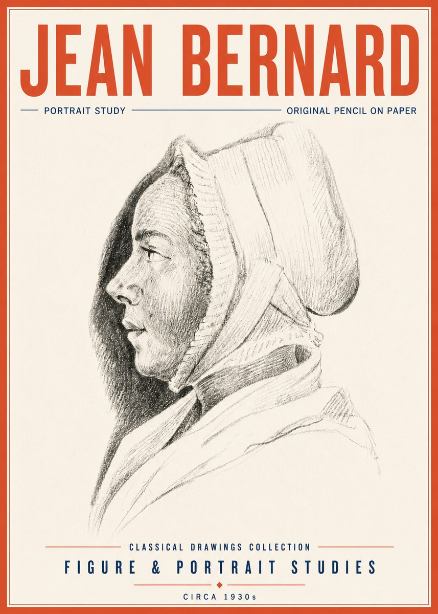 Jean Bernard Portrait Study VI No6 - Plakat