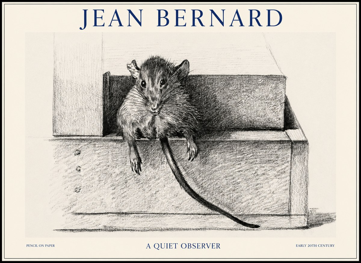 Jean Bernard Study of a Rat I No6 - Plakat