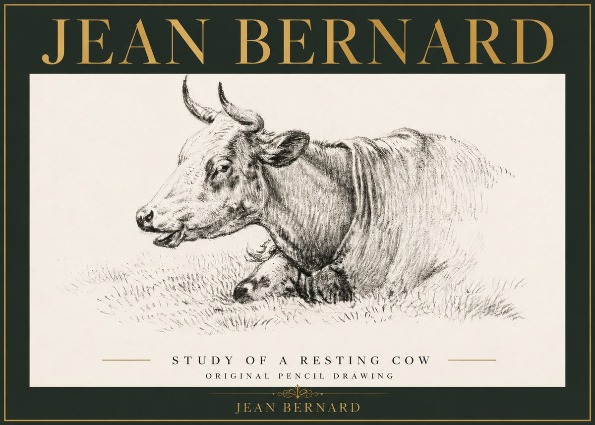 Jean Bernard Study of a Resting Cow IV No5 - Plakat