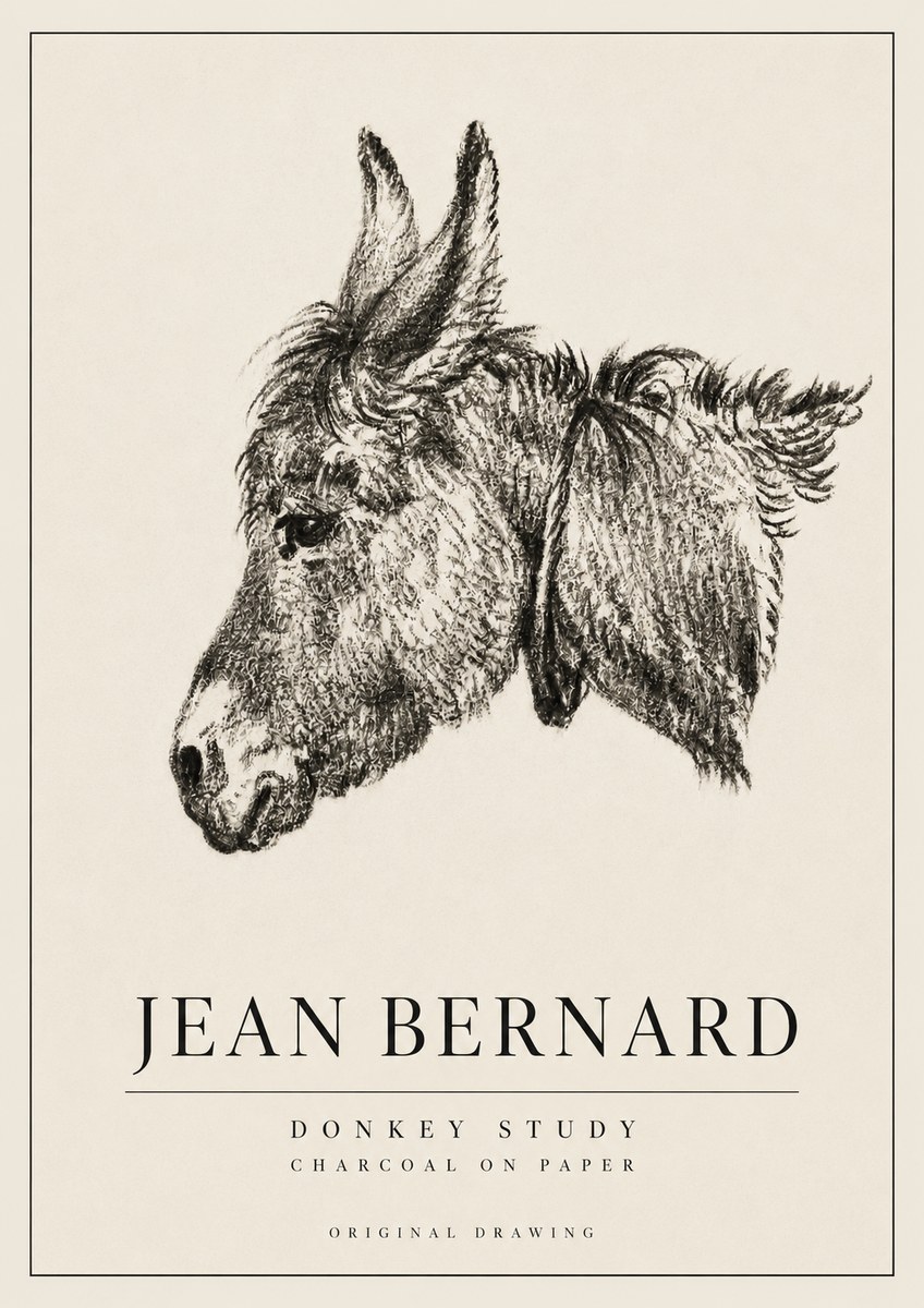 Jean Bernard Donkey Study III No3 - Plakat