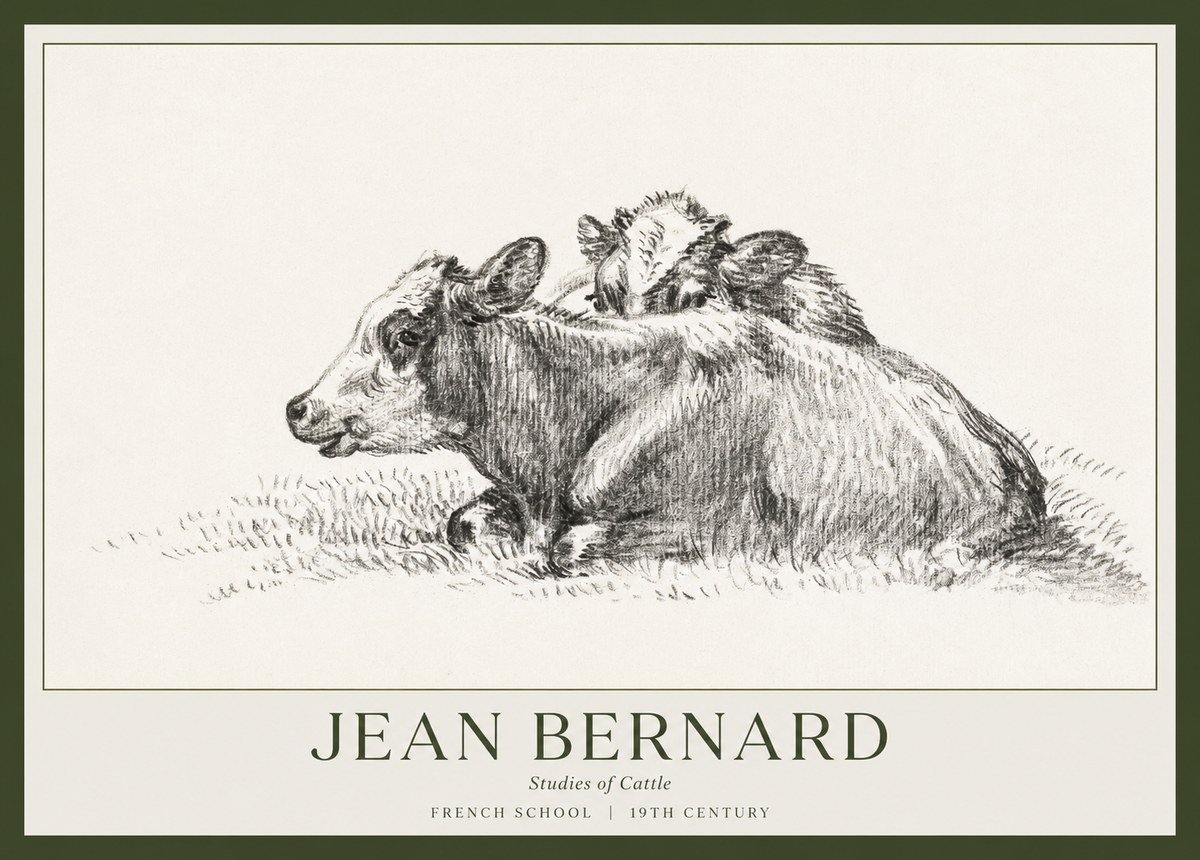 Jean Bernard Study of Cows No2 - Plakat