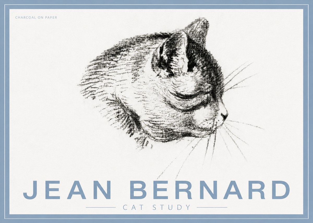 Jean Bernard Cat Study IV No5 - Plakat