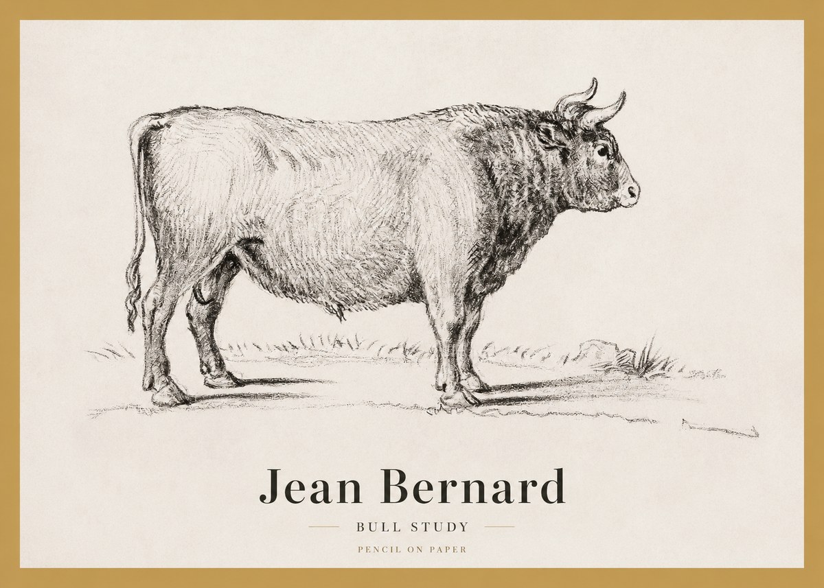 Jean Bernard Study of a Bull I No4 - Plakat