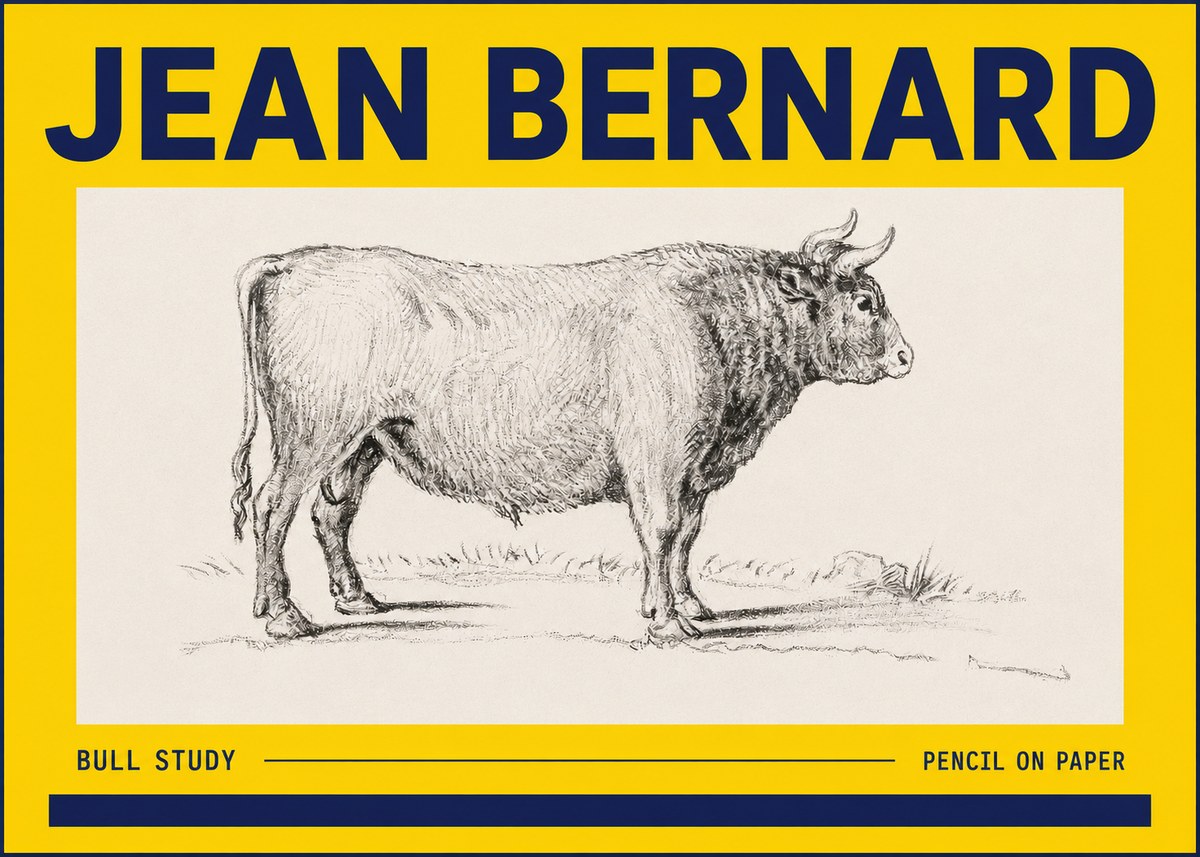 Jean Bernard Study of a Bull I No6 - Plakat