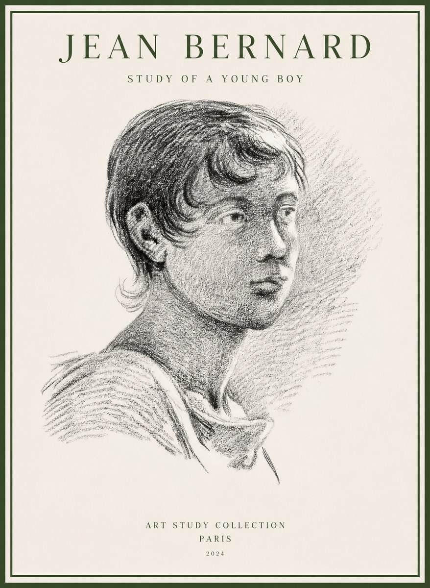 Jean Bernard Study of a Young Boy No1 - Plakat