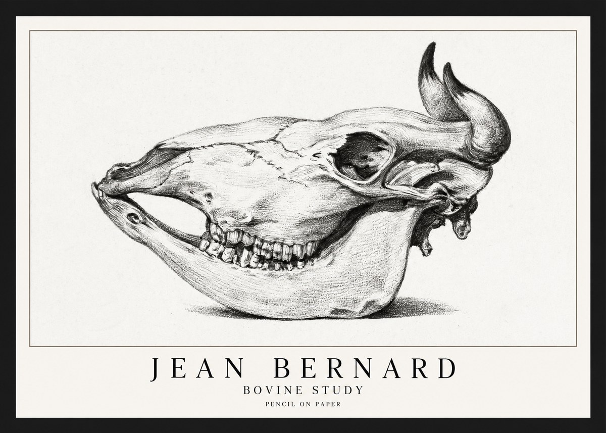 Jean Bernard Bovine Skull Study No2 - Plakat