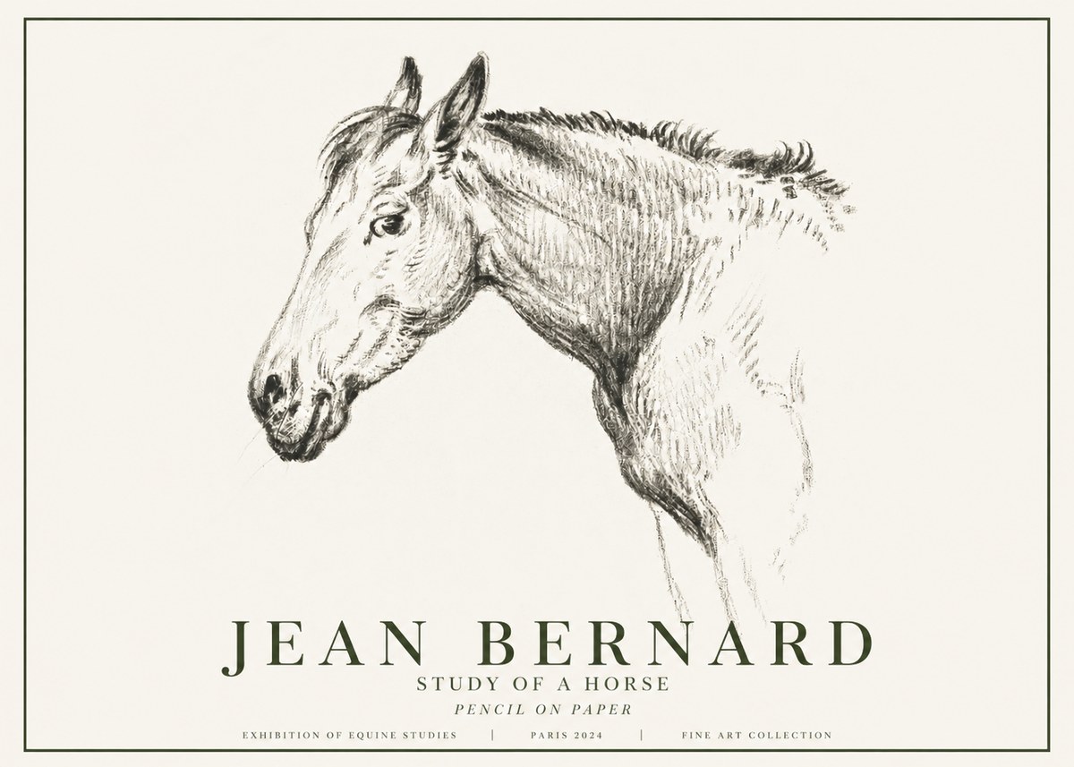 Jean Bernard Study of a Horse VI No6 - Plakat