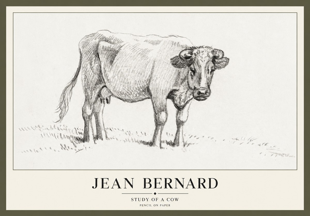Jean Bernard Study of a Cow V No3 - Plakat
