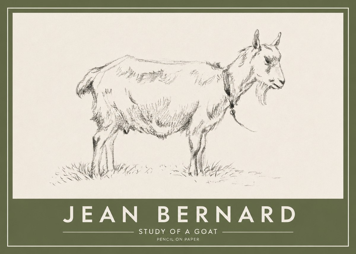 Jean Bernard Study of a Goat III No2 - Plakat